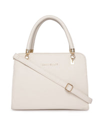 Lino Perros Off-White Solid Handheld Bag with Sling Strap