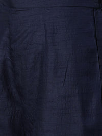 Indo Era Women Navy Blue Solid Kurta with Palazzos