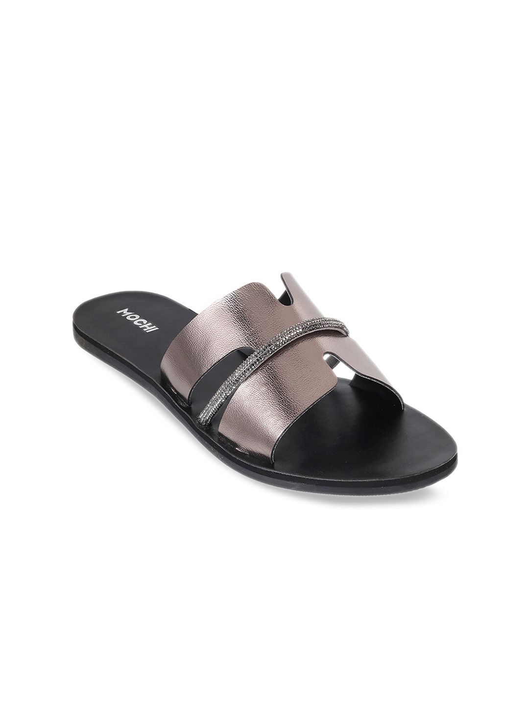 Mochi Embellished Open Toe Flats