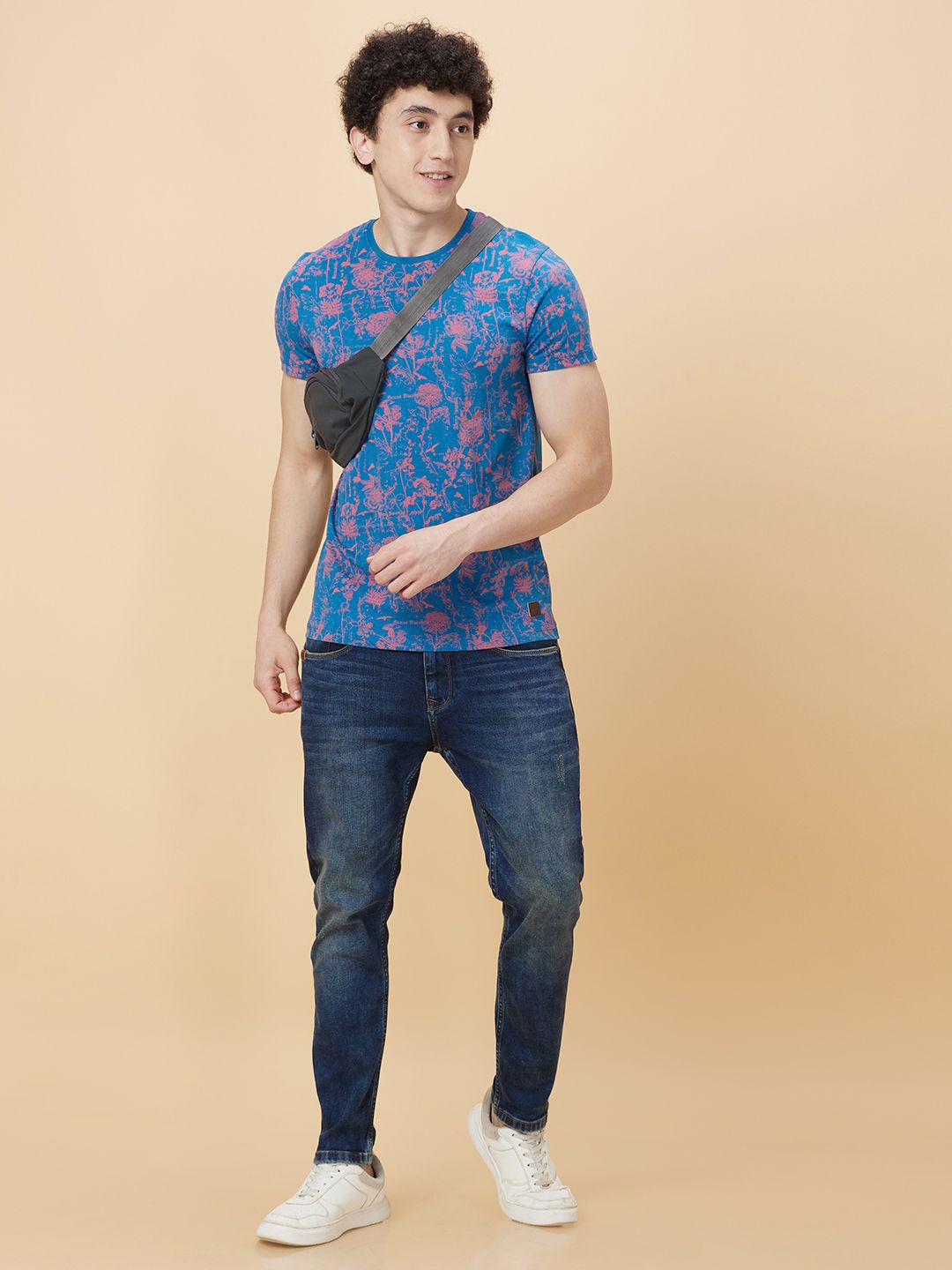 Being Human Men Round Neck Floral Printed T-shirt