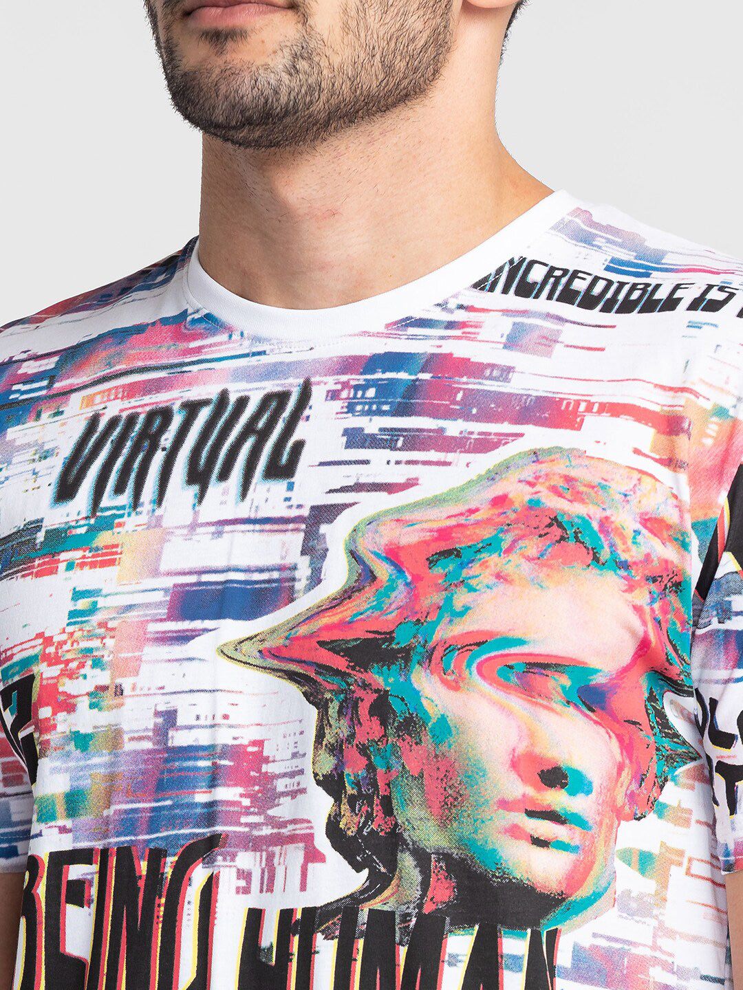 Being Human Typography Printed Round Neck T-shirt