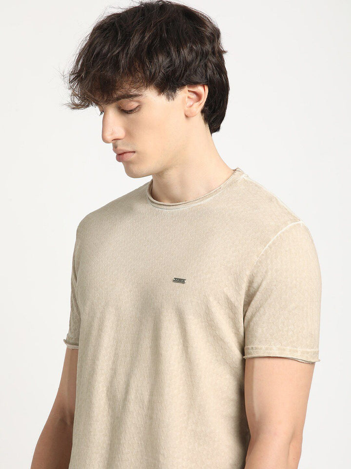 THE BEAR HOUSE Round Neck Pure Cotton Slim Fit T-shirt