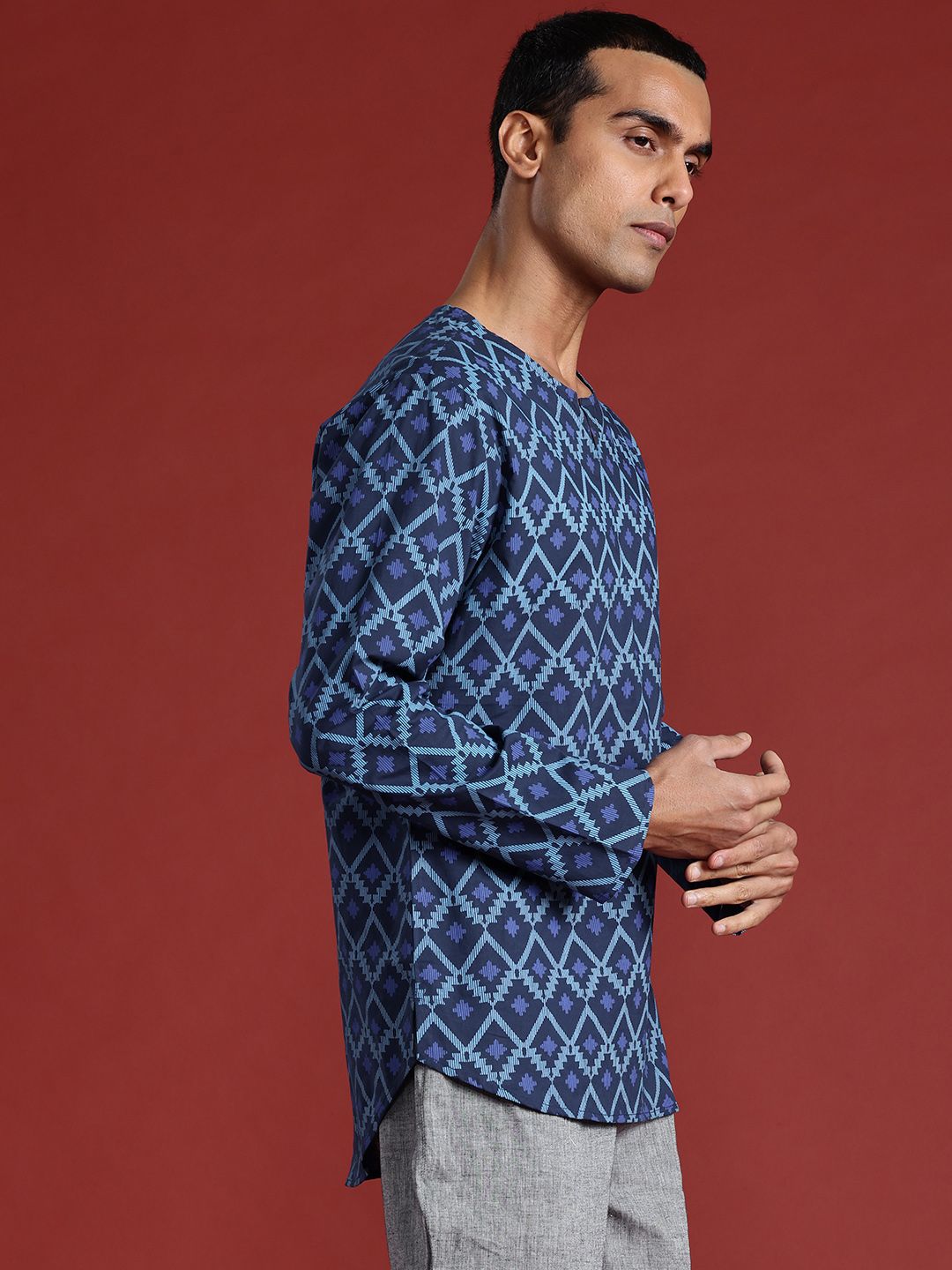 Anouk Pure Cotton Printed High-Low Kurta