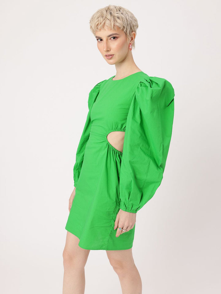 DressBerry Dare To Bare Power Shoulders Cut-Out Sheath Mini Dress