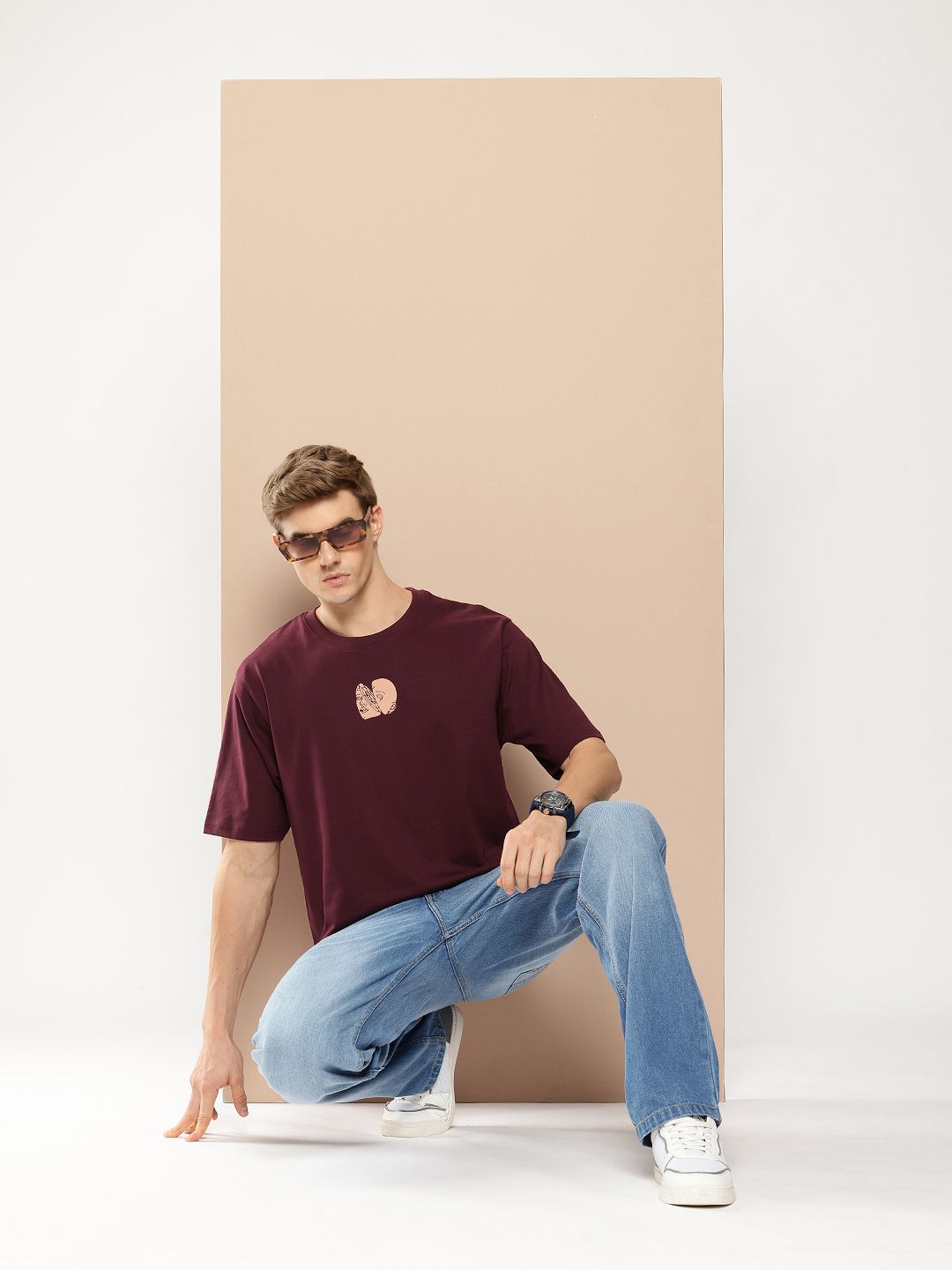 Difference of Opinion Men Graphic Printed Oversized T-shirt