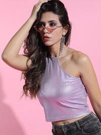 Tokyo Talkies Lavender Halter Neck Tank Top