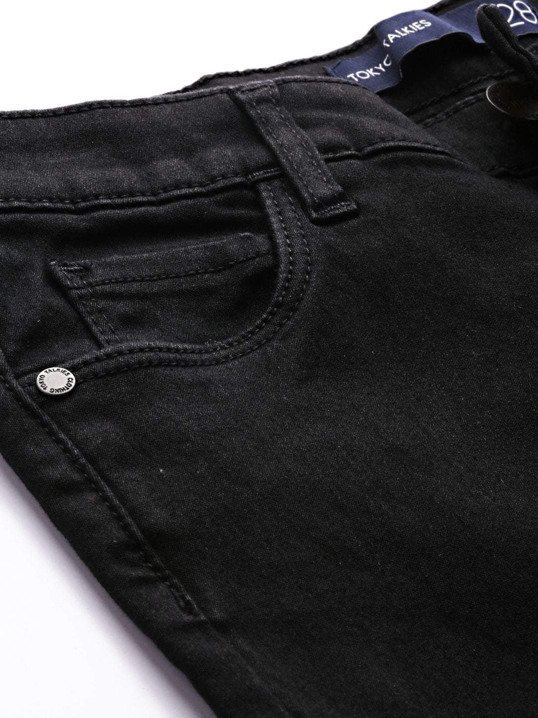 Basics By Tokyo Talkies Women Black Super Skinny Fit Mid-Rise Ankle Length Stretchable Jeans