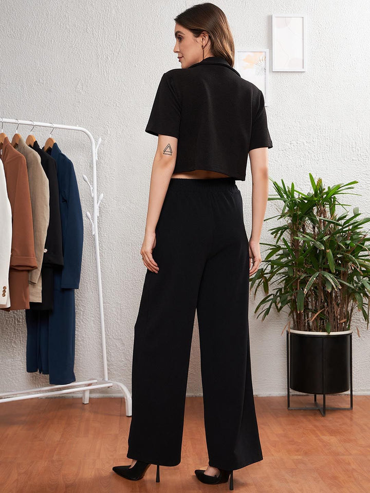 SASSAFRAS worklyf Lapel Collar Crop Blazer & Trousers