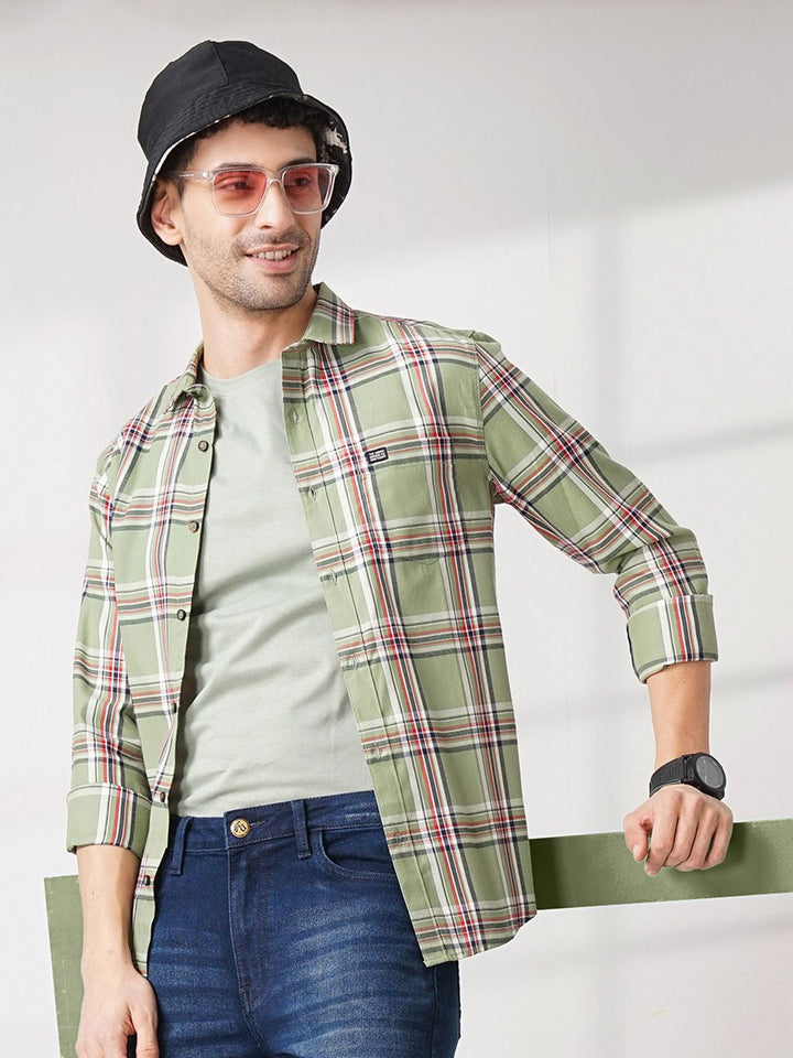 The Indian Garage Co Men Regular Fit Checked Casual Shirt