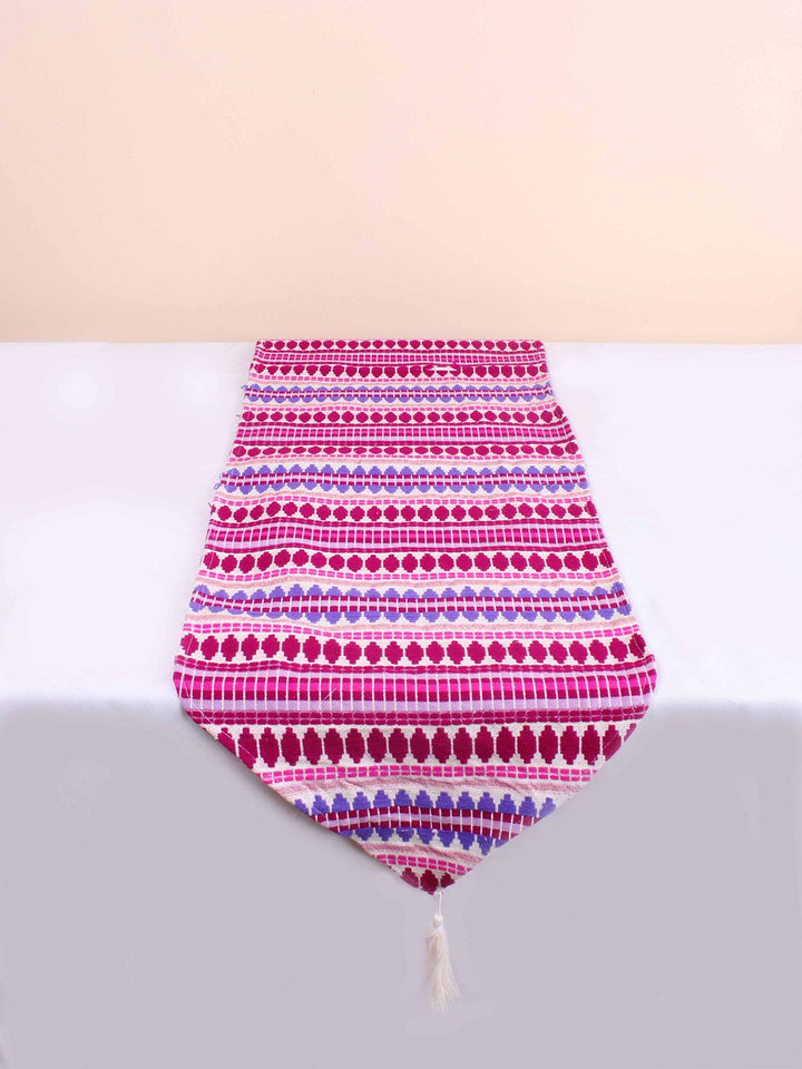 STITCHNEST Purple & Pink Striped Acrylic Table Runner