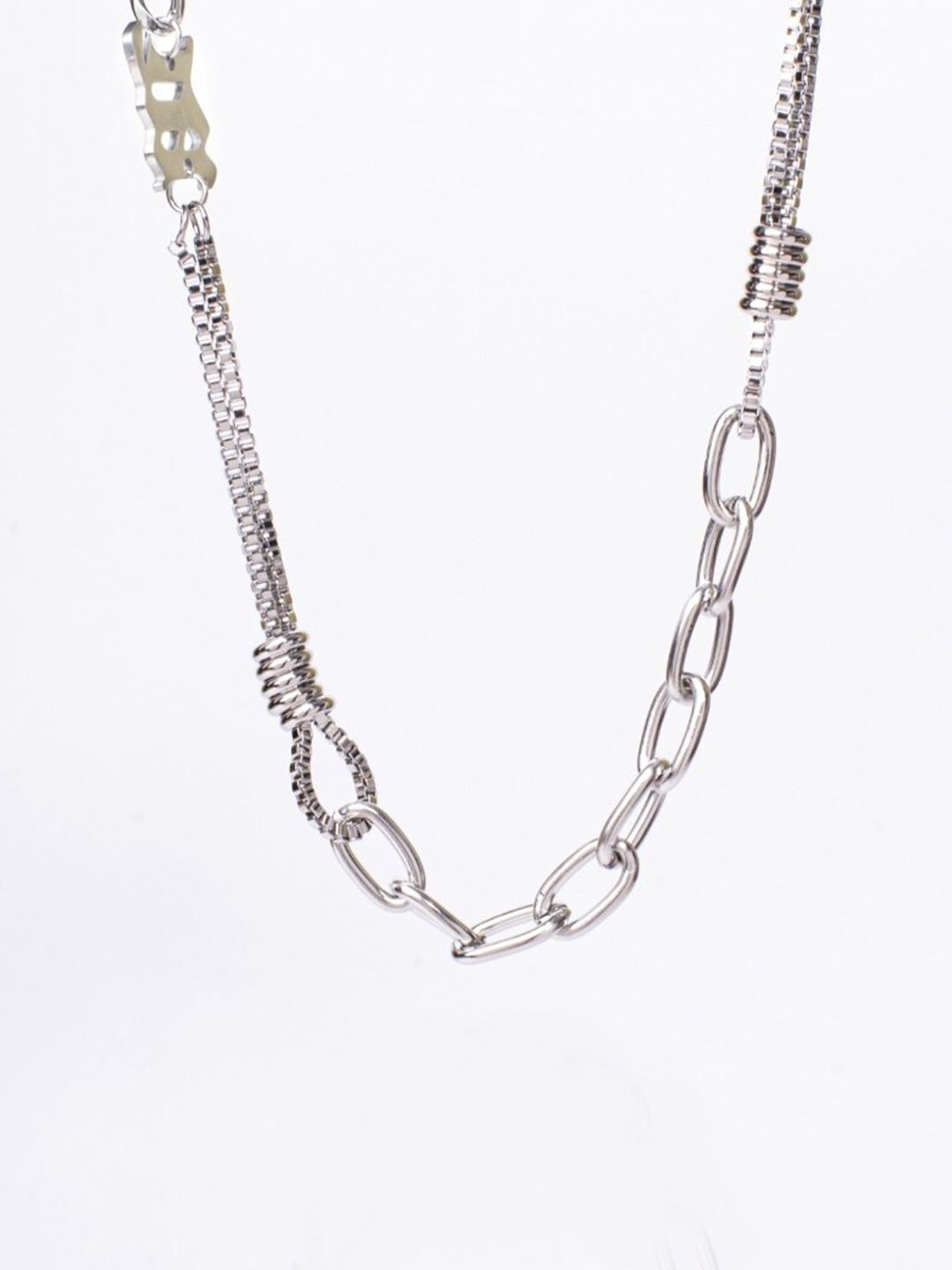 SALTY Men Silver-Plated Stainless Steel Necklace