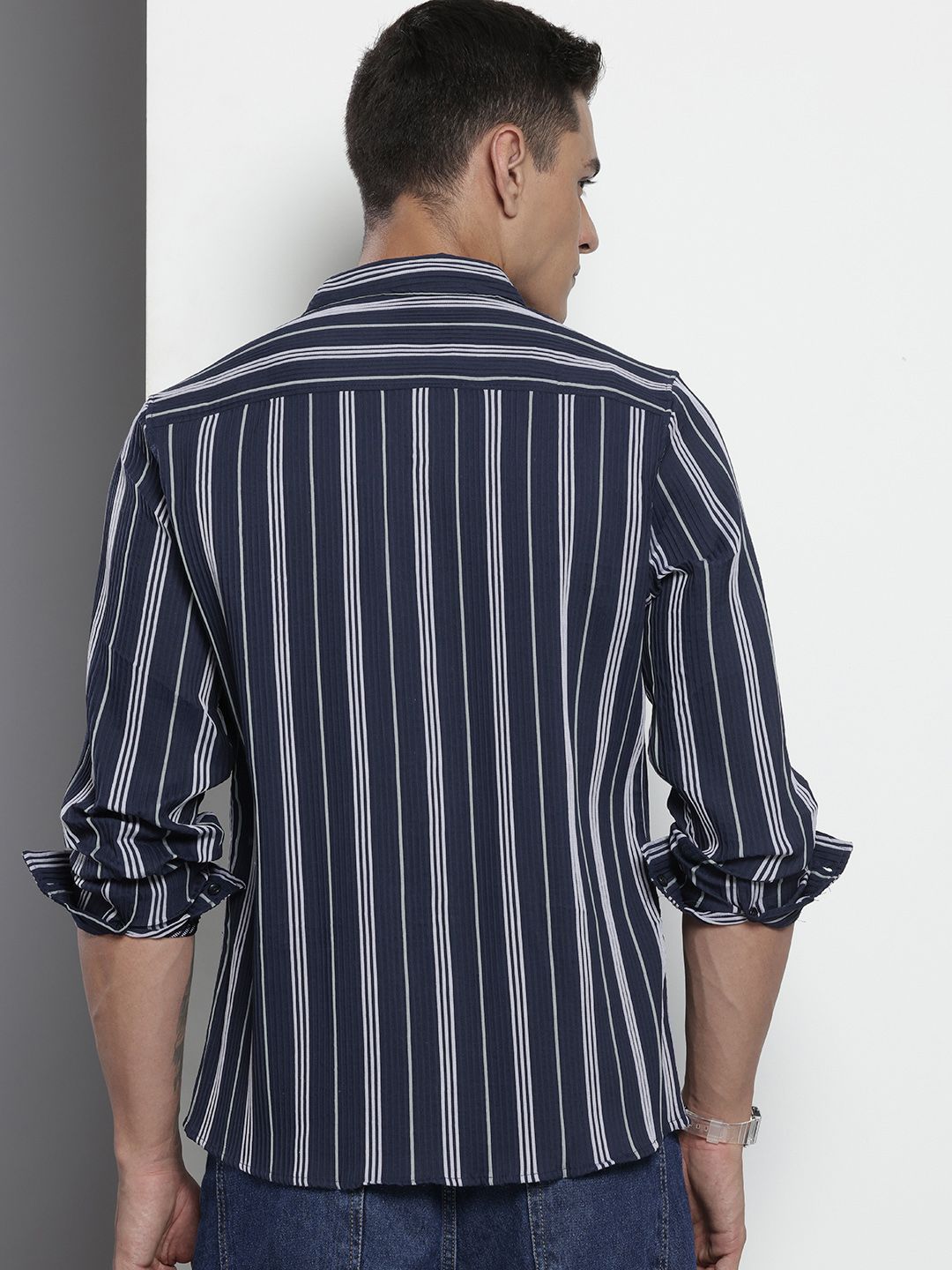 The Indian Garage Co Striped Pure Cotton Casual Shirt