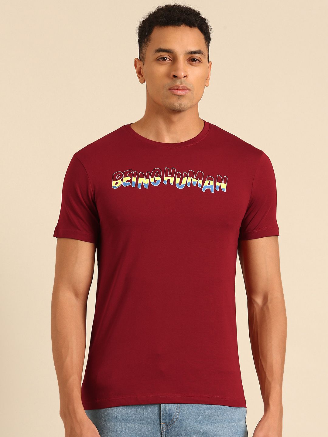 Being Human Typography Printed Pure Cotton T-shirt
