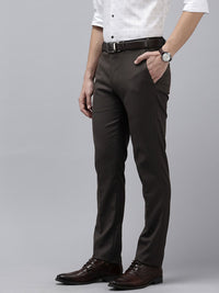 Park Avenue Men Textured Slim Fit Formal Trousers