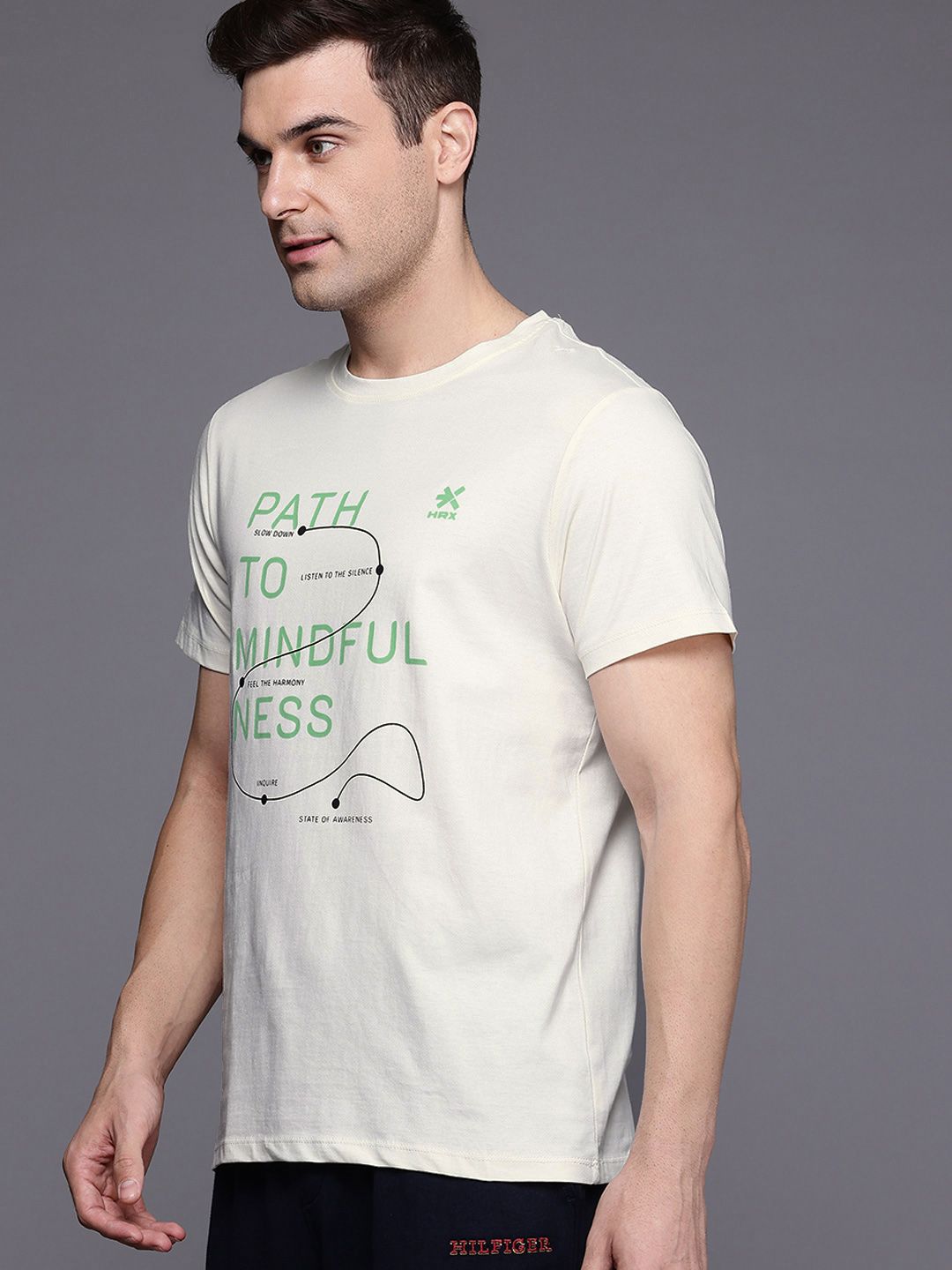HRX by Hrithik Roshan Typography Print Pure Cotton Yoga T-shirt