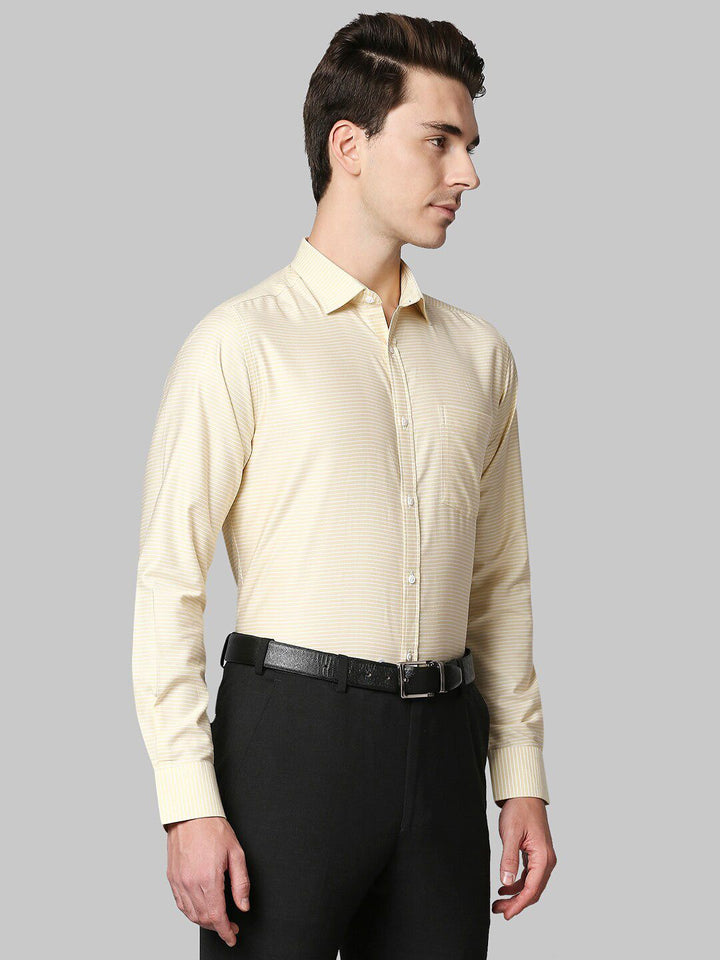 Park Avenue Men Yellow Slim Fit Cotton Formal Shirt