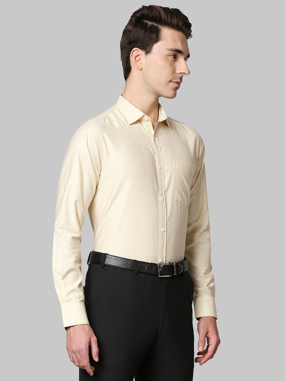 Park Avenue Men Yellow Slim Fit Cotton Formal Shirt
