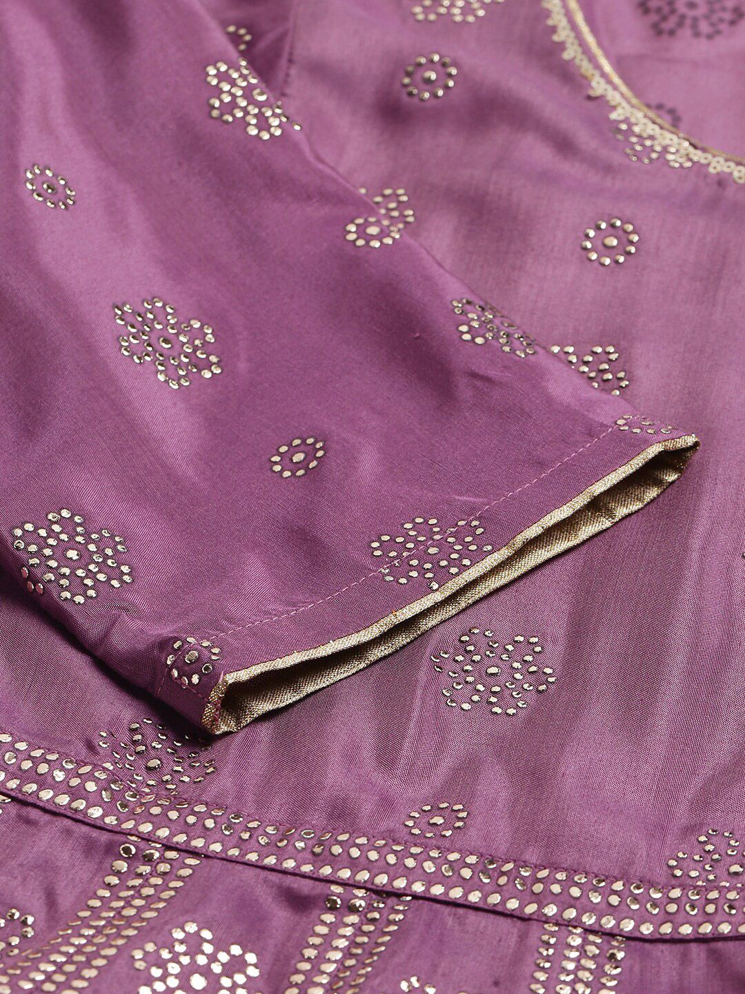 W Purple Ethnic Motifs Ethnic Maxi Dress