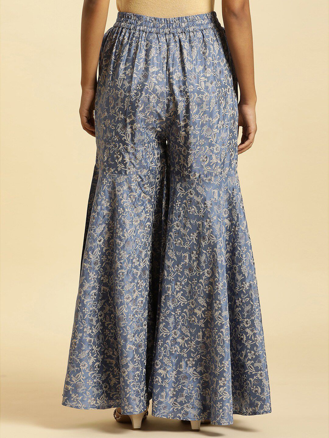 W Women Floral Printed Flared Ethnic Palazzos