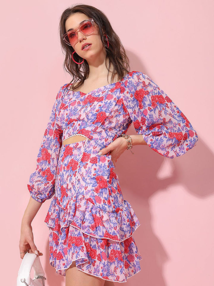 Tokyo Talkies Floral Print Fit & Flare Dress