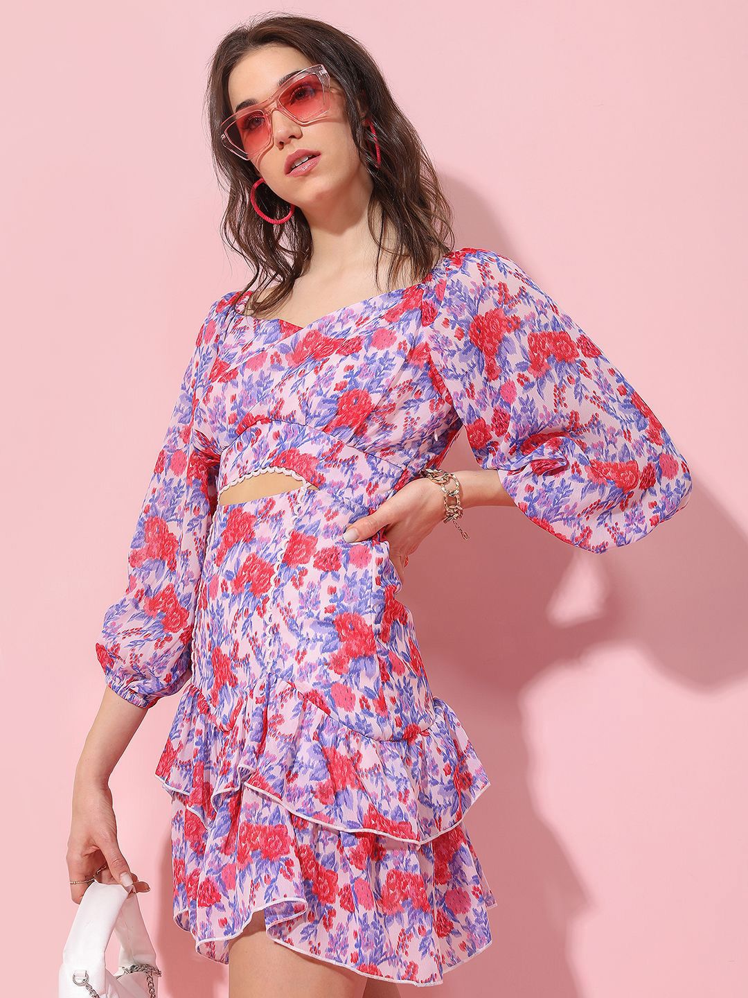 Tokyo Talkies Floral Print Fit & Flare Dress