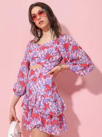 Tokyo Talkies Floral Print Fit & Flare Dress