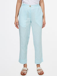 Global Desi Women Blue Straight Fit Parallel Trousers