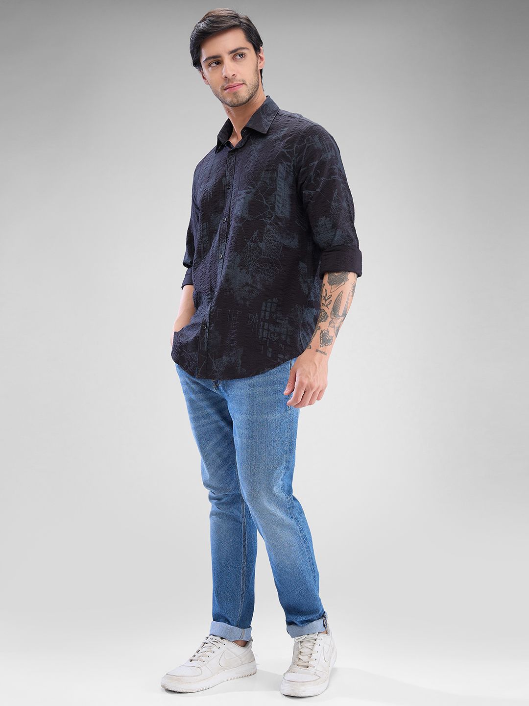 SPYKAR Men Slim Fit Opaque Printed Casual Shirt