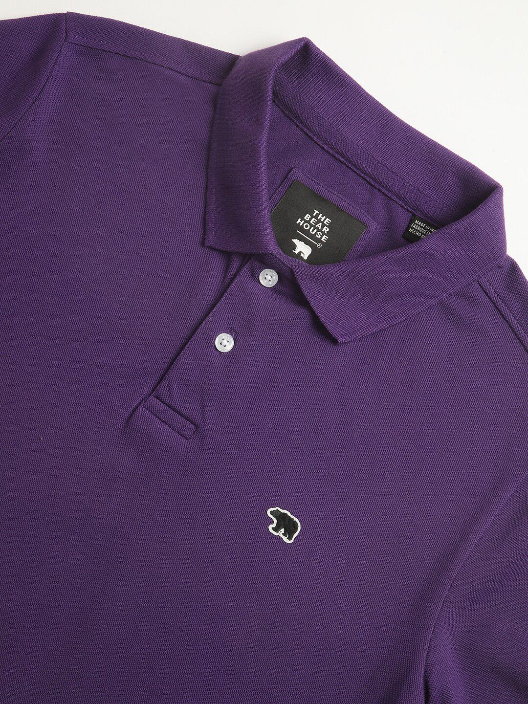 THE BEAR HOUSE Polo Collar Pure Cotton Slim Fit T-shirt
