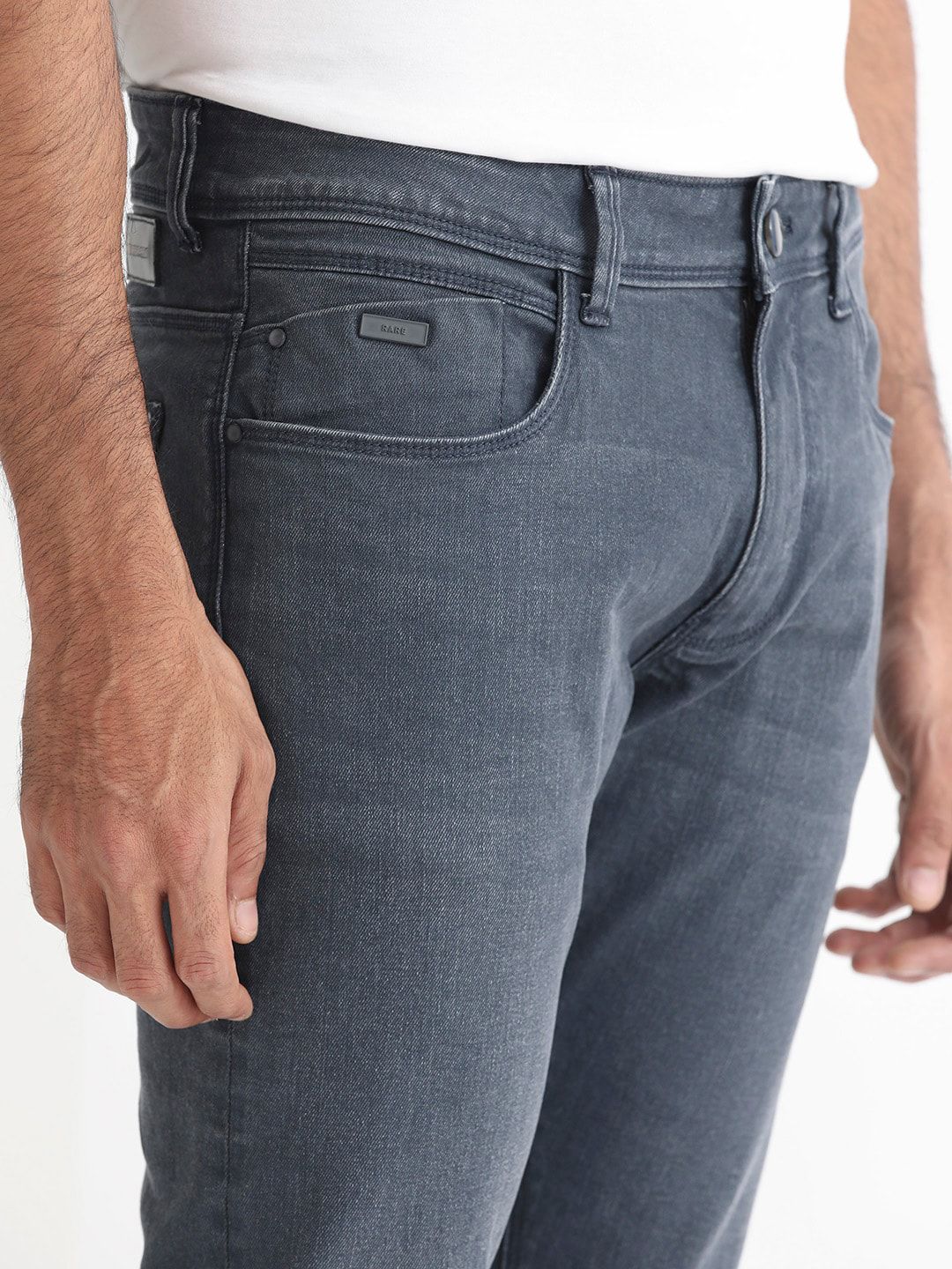 RARE RABBIT Men Colmer Slim Fit Mid-Rise Stretchable Jeans