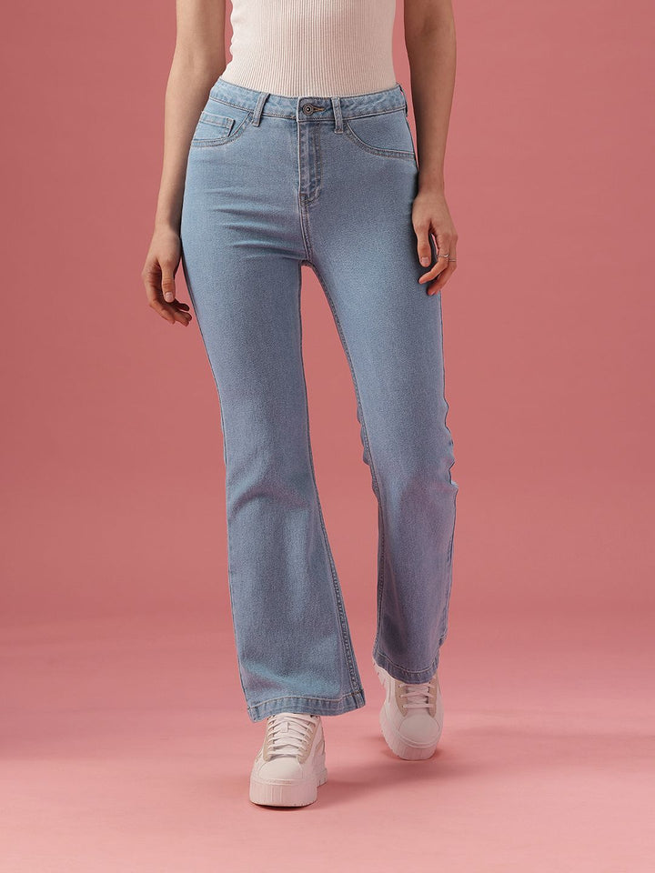DressBerry Women Bootcut High-Rise Light Fade Stretchable Jeans