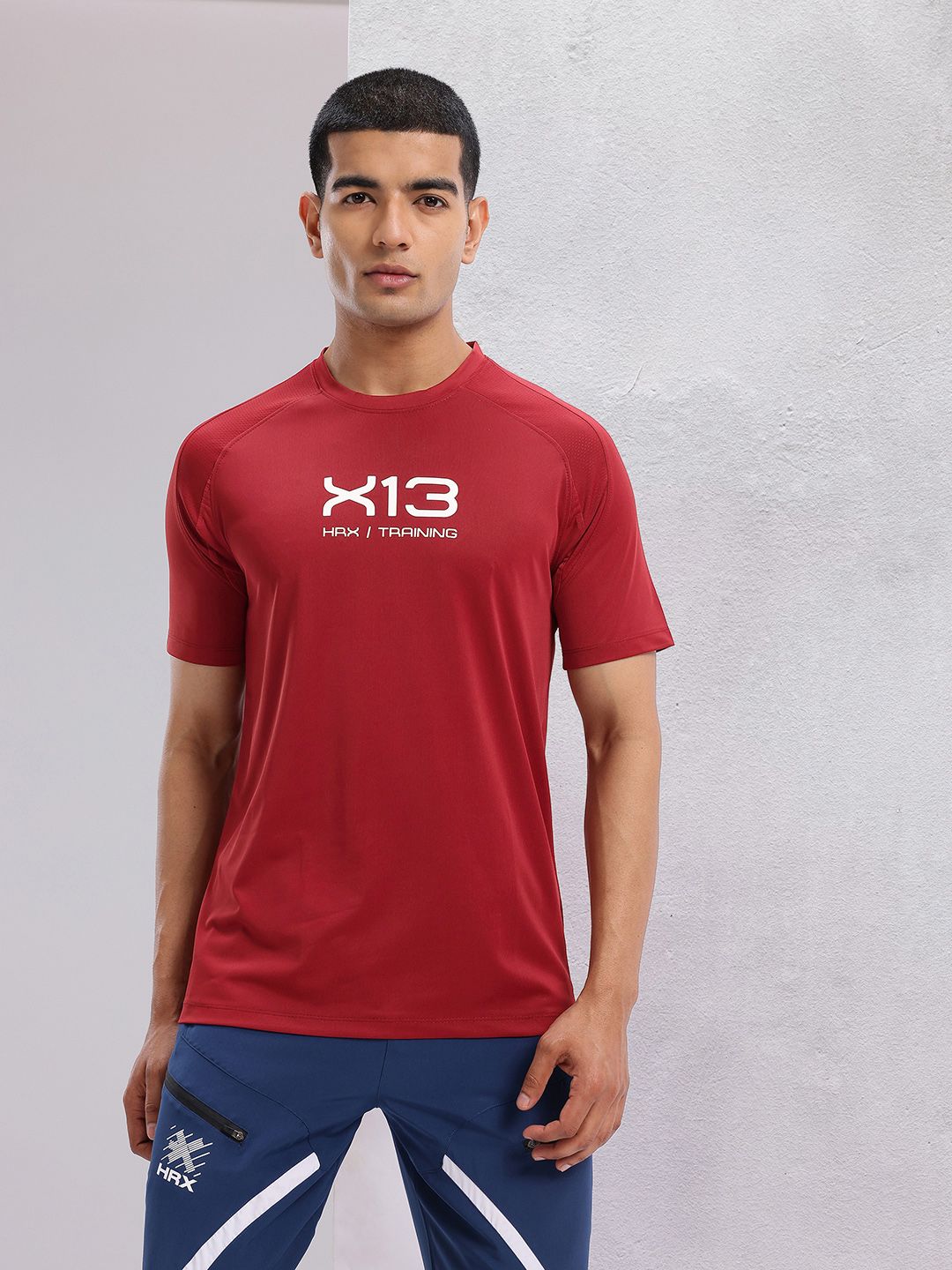 HRX by Hrithik Roshan Typography Printed Raglan Sleeves Rapid-Dry Training T-shirt