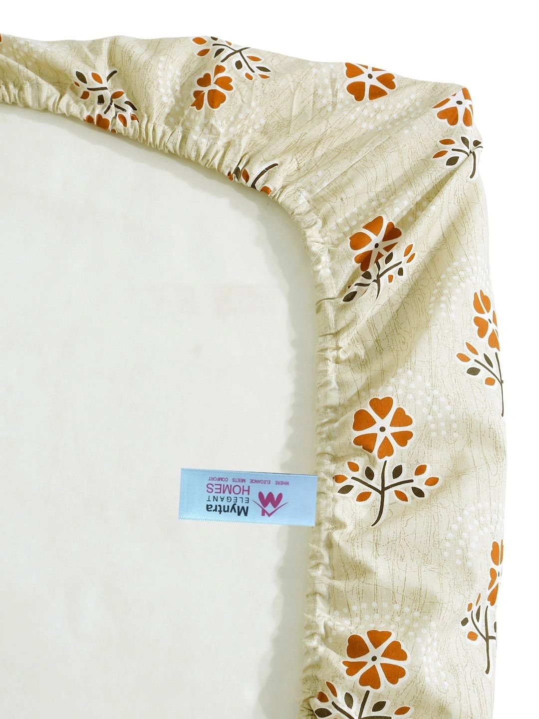 Myntra Elegant Homes Yellow Floral 400 TC Single Bedsheet with 1 Pillow Covers
