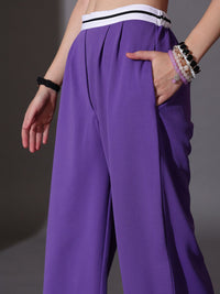 STREET 9 Solid Off Shoulder Top With Flared Trousers Co-Ords