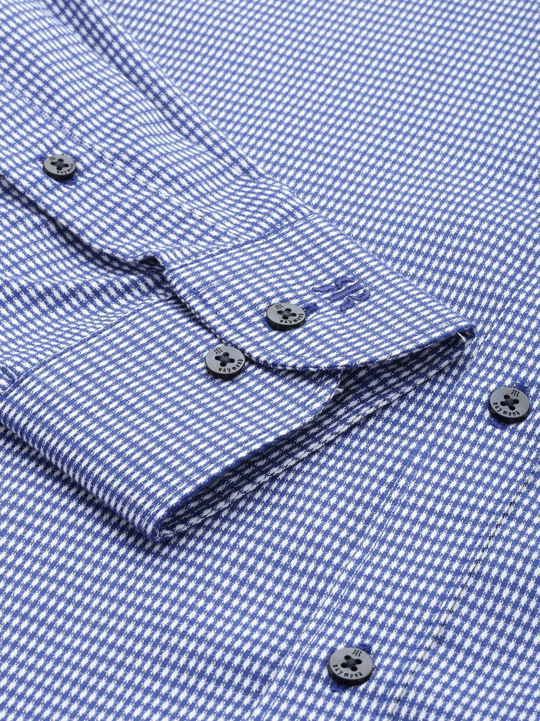 Raymond Self Design Slim Fit Opaque Pure Cotton Formal Shirt