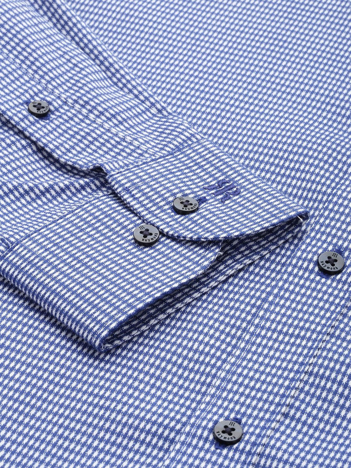 Raymond Self Design Slim Fit Opaque Pure Cotton Formal Shirt