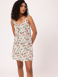 Dreamy Tropical Escape Shouldered With Style A-Line Mini Dress