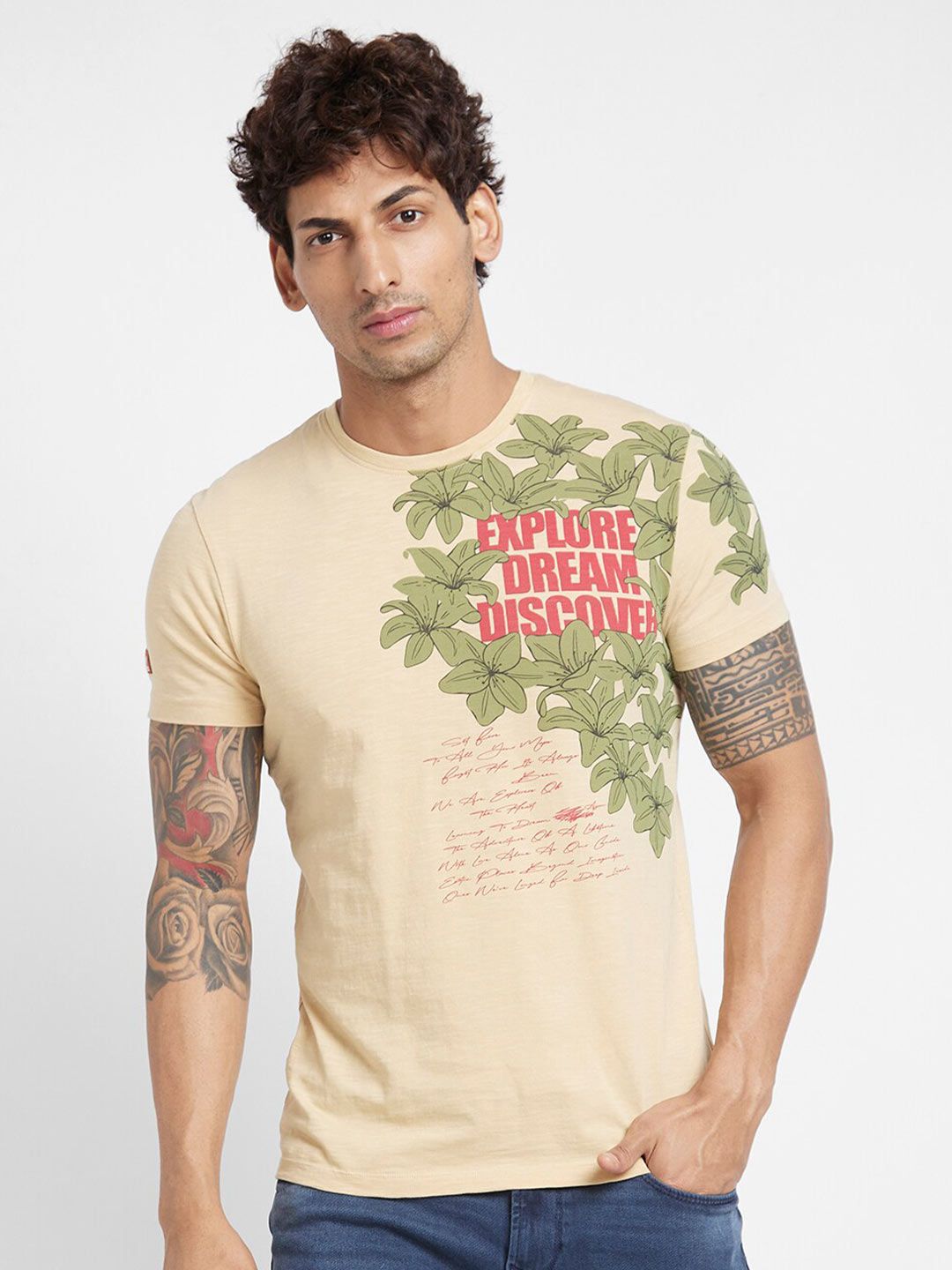 Being Human Typography Printed Round Neck T-shirt