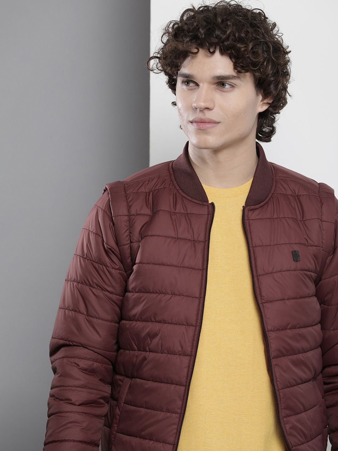 The Indian Garage Co Men Solid Zip-Front Puffer Jacket