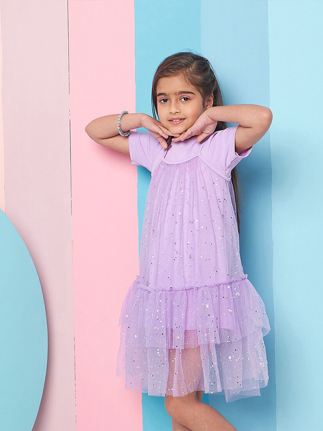 pspeaches Girls Woollen A-Line Dress