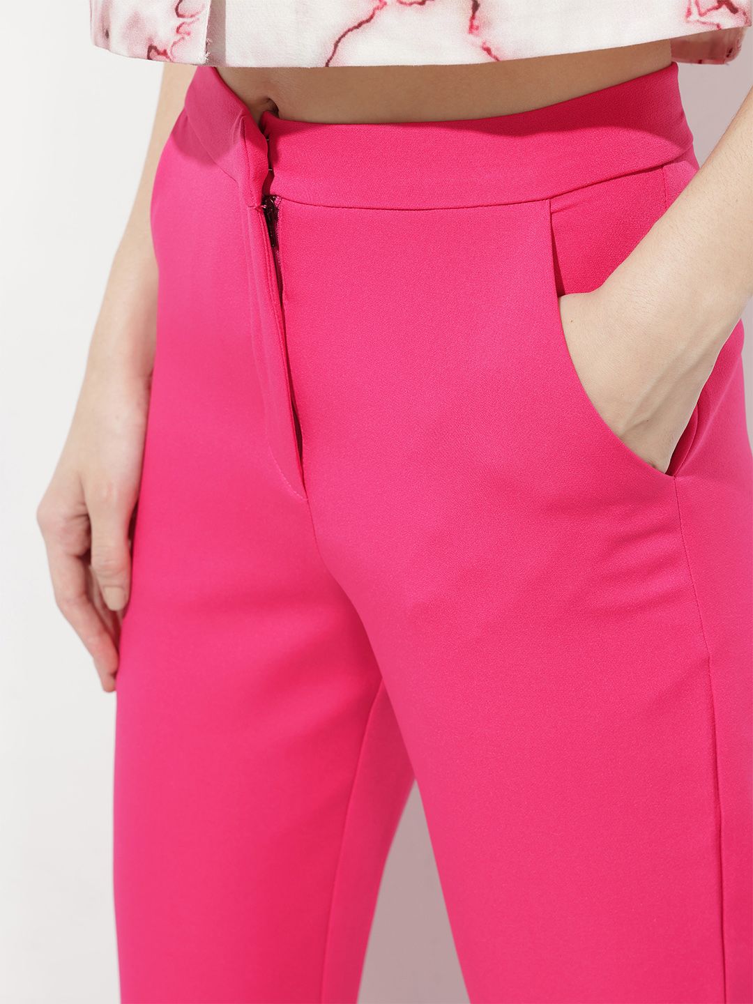 DressBerry Women Blushed Hue Essentials regular Fit Trousers