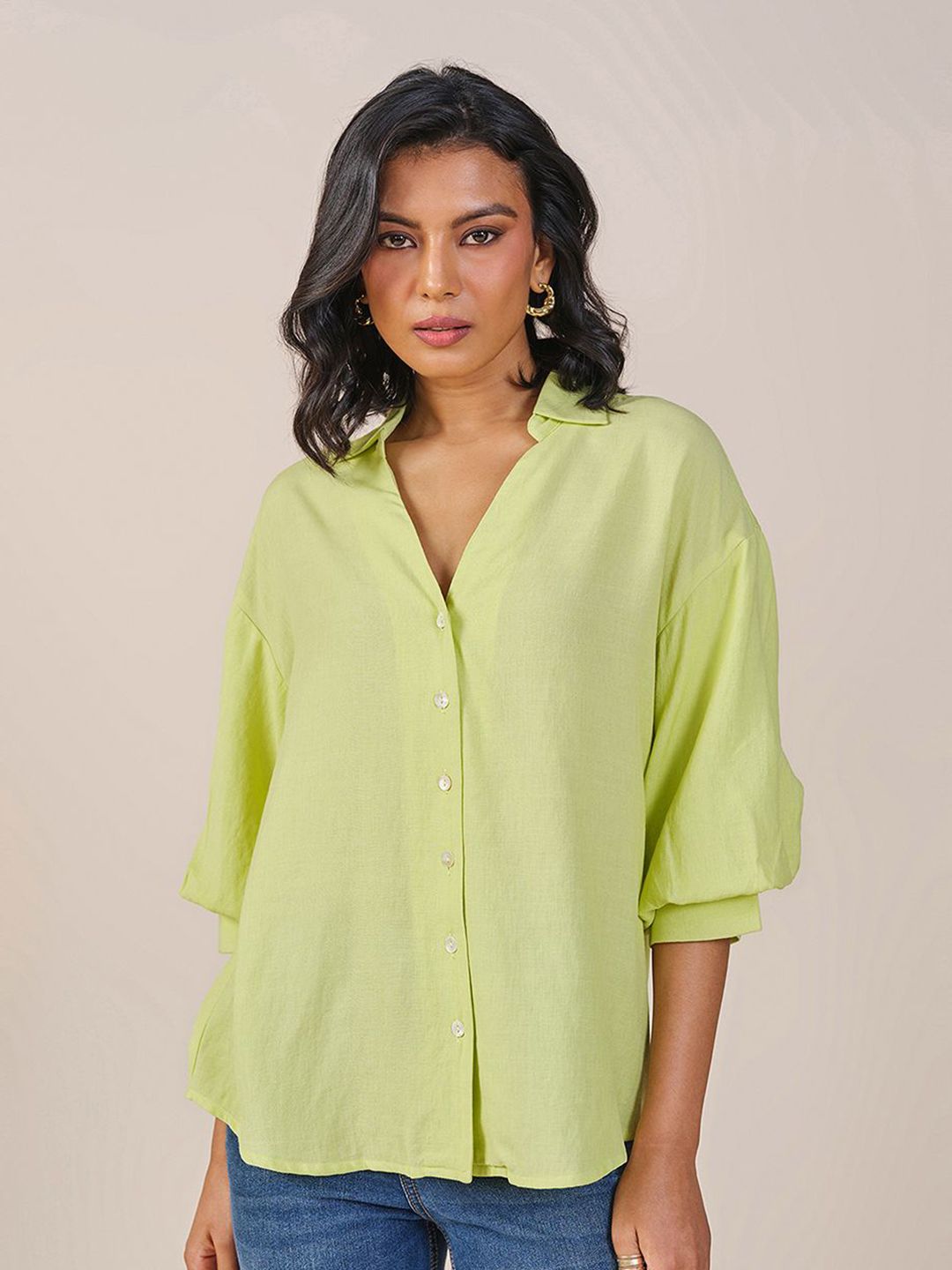 AND Shirt Style Solid Top