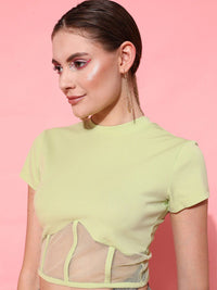 STREET 9 Lime Green Solid Top