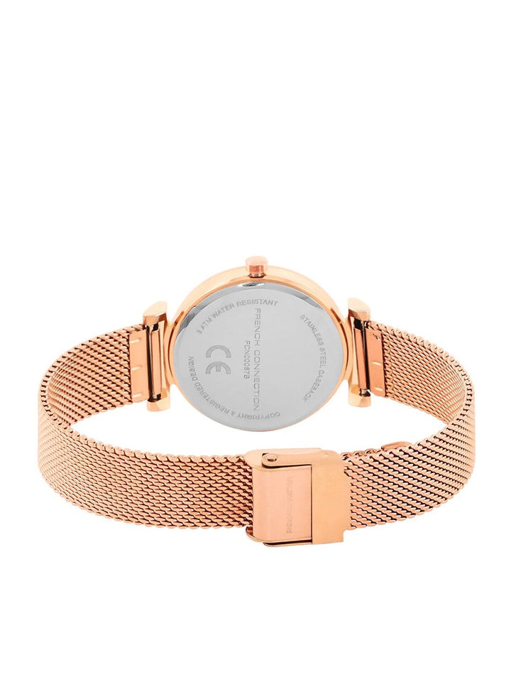 French Connection Women Stainless Steel Bracelet Style Straps Analogue Watch FCN00087B