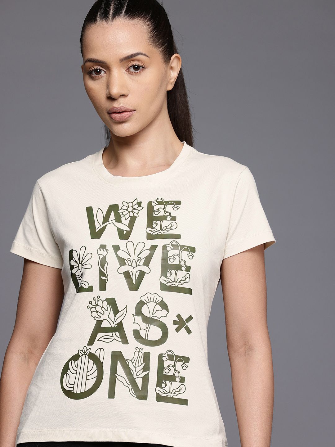 HRX by Hrithik Roshan Typography Printed Pure Cotton T-shirt