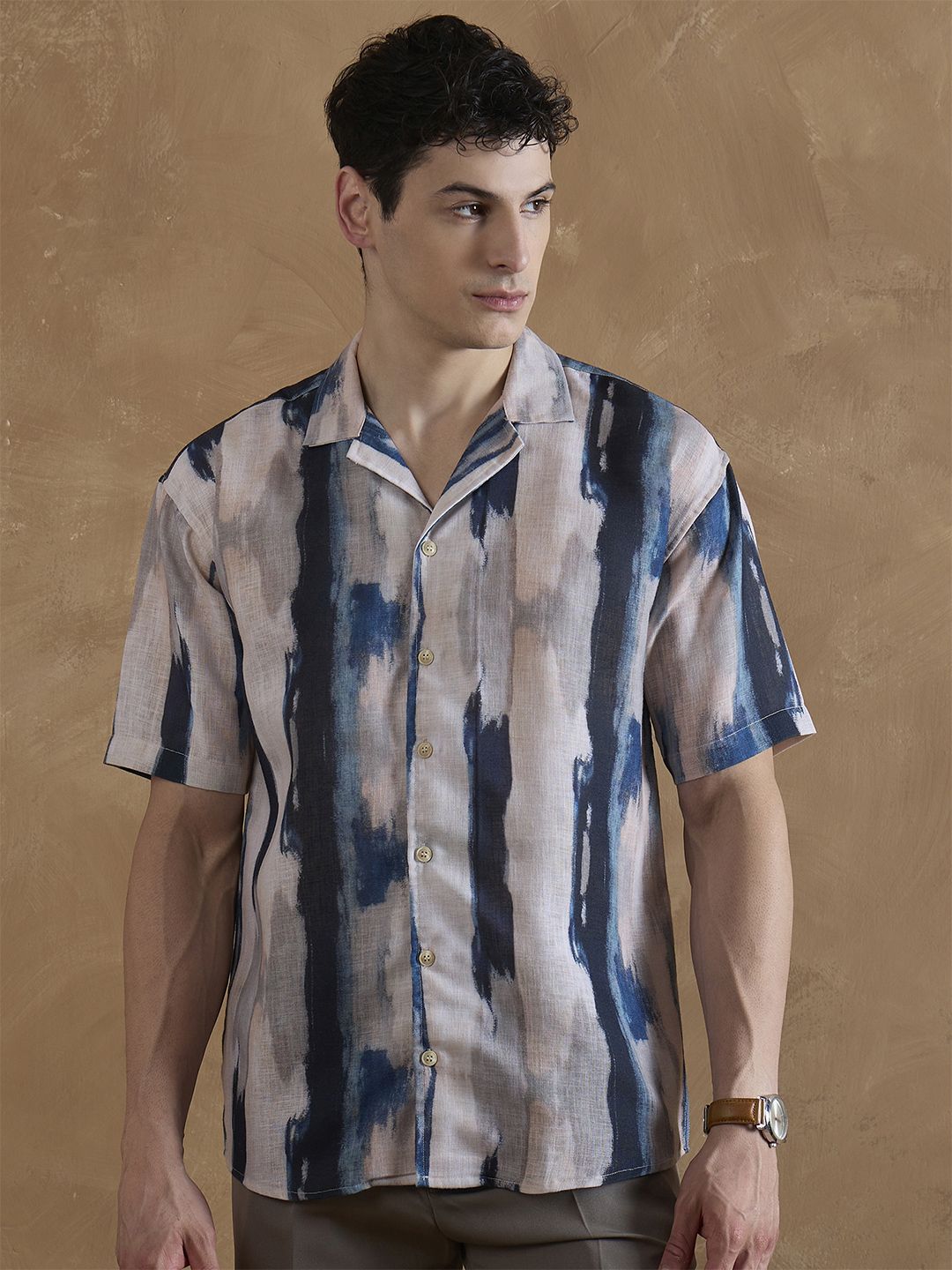 DENNISON Comfort Abstract Print Oversized Casual Shirt