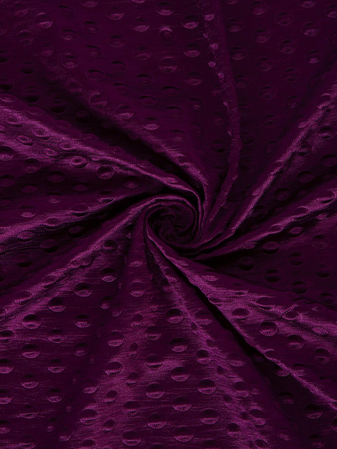 Cortina Purple Set of 2 Polka Dots Embossed Plain Polyester Door Curtains