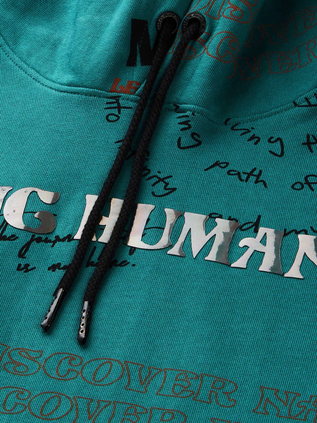 Being Human Men Graphic Printed Pure Cotton Hooded Sweatshirt