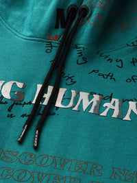 Being Human Men Graphic Printed Pure Cotton Hooded Sweatshirt