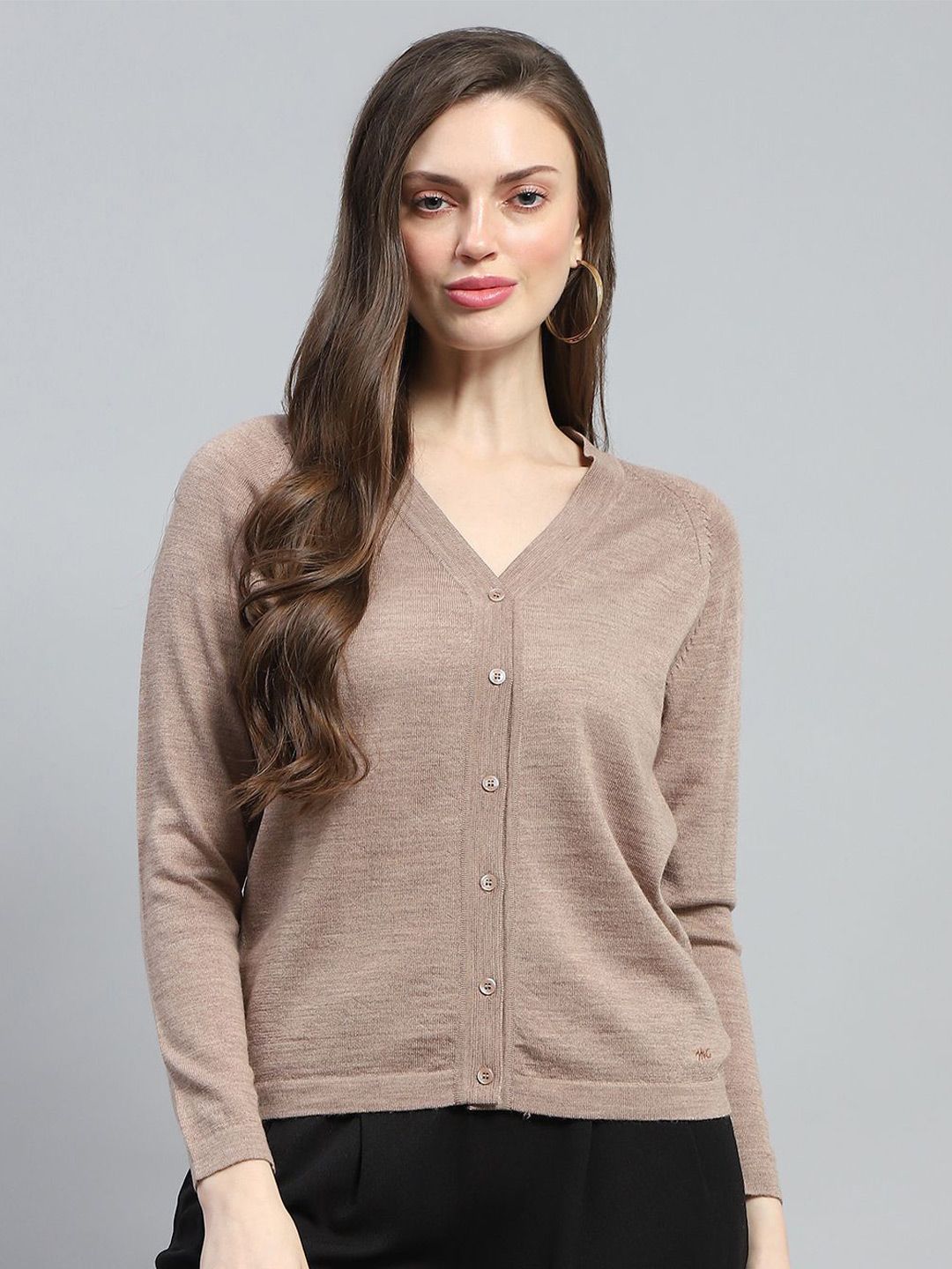 Monte Carlo Women Woollen Long Sleeves Cardigan Sweaters